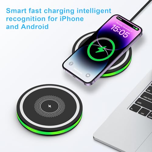 Samsung Galaxy S26 Ultra Wireless Charger Fast Charging Pad for Galaxy S26 Ultra S26 S25 S24 S23 Wireless Phone Charger Android Charging Station Cargador Inalámbrico para for iPhone 17e 17 Pro Max 16