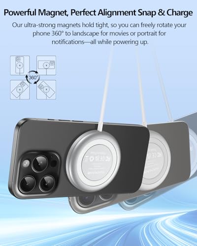 NANAMI Magnetic Wireless Charger Pad with 20W PD Adapter for iPhone - color: White