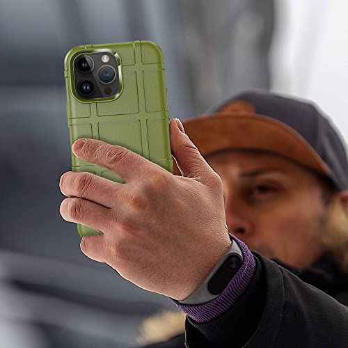 Rugged Shield 8ft Drop Proof TPU Thick Armor Tactical Protective Case Compatible with iPhone 14 Pro Max (6.7 inches) - Army Green - color: Army Green, size: iPhone 14 Pro Max