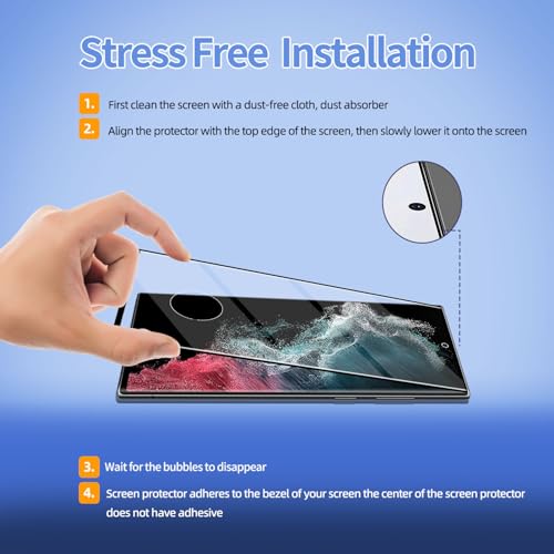 3Pack Galaxy S22 Ultra Glass Screen Protector, 2Pack Camera Lens Film 9H Hardness 3D Fulll Coverage Case Friendly Compatible with Ultra Sonic Fingerprint For Galaxy S22 Ultra 6.8” - size: Galaxy S22 Ultra 6.8-inch