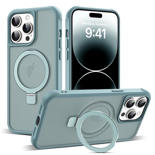 SKYLMW Compatible with iPhone 14 Pro Case with Stand,Blue | iPhone 14 Pro Phone Case 6.1",Magnetic Ring Stand,Compatible with MagSafe,Military-Grade Protection,Great Grip Feeling - color: Blue, size: Iphone 14 Pro