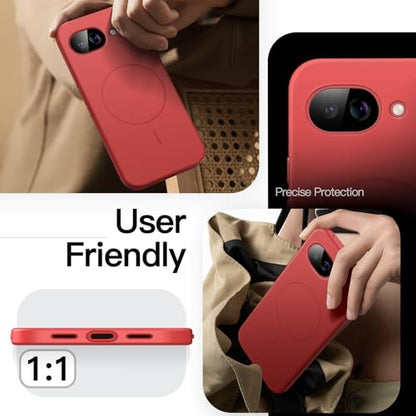 JETech Magnetic Slim Case for Google Pixel 10a, Berry | Compatible with MagSafe, Anti-Slip Grip, Full Camera Lens Protection, Ultra-Thin Lightweight, Matte Finish Phone Cover - color: Berry