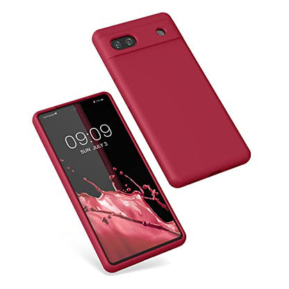 kwmobile Case Compatible with Google Pixel 6a Case - TPU Silicone Phone Cover with Soft Finish - Sweet Cherry - color: Sweet Cherry, size: Pixel 6a