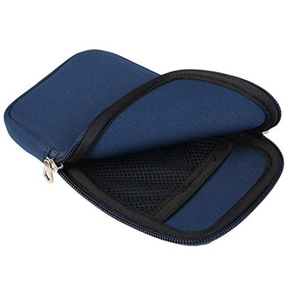Neoprene Cell Phone Sleeve Zipper Phone Pouch Holder w/Neck Strap Compatible for iPhone 17 Pro Max 16 Plus Galaxy S26 Ultra S26+ S25 FE A17 A36 A56 Oneplus 15 13 Pixel 10 Poco X7 Pro (Blue) - color: Blue