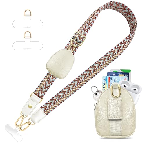 UKON Phone Lanyard Crossbody Phone Strap Widen Neck Strap Adjustable Shoulder Strap with Premium Hardware Hook Bag Strap (Red) - color: Red