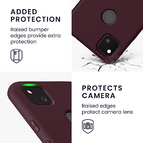 kwmobile Case Compatible with Google Pixel 4a Case - Slim Protective TPU Silicone Phone Cover - Bordeaux Violet - color: bordeaux violet