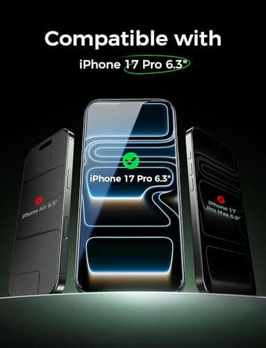 MAGIC JOHN Eye Protection for iPhone 17 Pro Tempered Glass Screen Protector - size: iPhone 17 Pro
