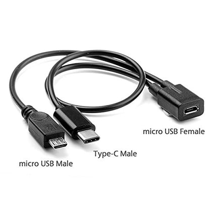 chenyang Micro USB Y Splitter Cable,Micro USB 1 to 2 USB C/Micro USB Charging Extension Cable Supports Charging Two Devices at The Same Time - style: Micro USB to USB C ＆ Micro USB