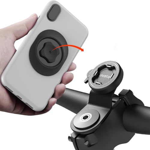 Bike Phone Mount Holder,Aluminum Bicycle Handlebar Stem Mini Phone Clamp - color: 【2nd Gen】Stem Mount-Black