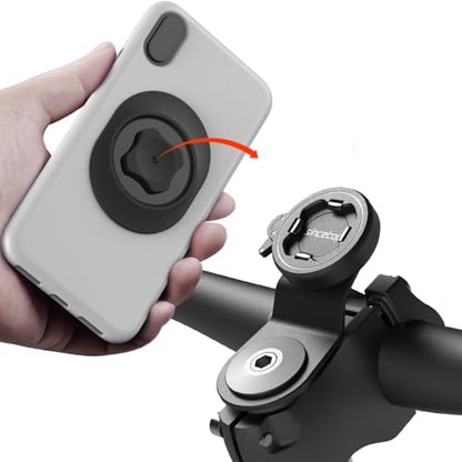 Bike Phone Mount Holder,Aluminum Bicycle Handlebar Stem Mini Phone Clamp - color: 【2nd Gen】Stem Mount-Black