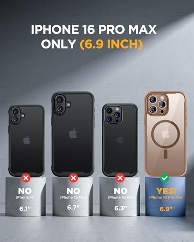 miracase Privacy for iPhone 16 Pro Max Case, 25° Anti-Spy, Desert Brown - color: Desert Brown, size: iPhone 16 Pro Max