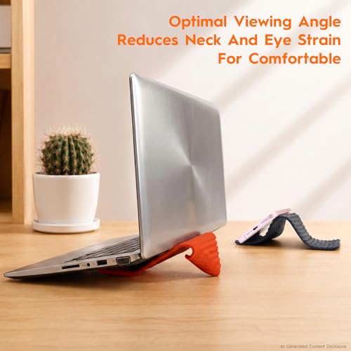 2 Pack Adjustable Foldable Silicone Phone Stand, Universal Bendable Cell Phone Tablet Holder, Portable Anti-Slip Desk Bed Phone Mount for Travel Home Office(Orange/Black) - color: Mixed