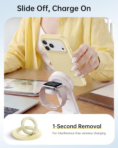 SYNCWIRE Magnetic Phone Ring Holder, for MagSafe Phone Grip Stand Kickstand - color: Milk Banana