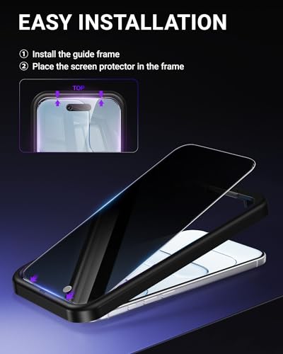 NIMASO for iPhone Air Screen Protector Privacy 6.5-Inch, 2 Pack 9H Hardness Anti-Spy Tempered Glass Military Grade Shatterproof, Anti-Scratch, with Easy Installation Tool - size: iPhone Air 6.5 inch