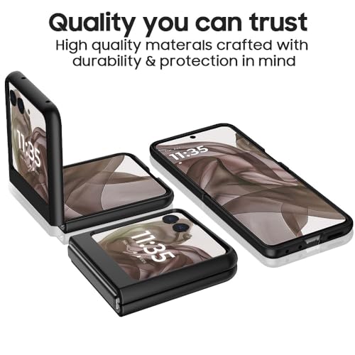 ZASE Belt Clip Phone Case Compatible with Motorola Moto RAZR (2024/2025/2026) Holster Tough Slim Rugged Protective Hard Shell Cover Armor Defender Strong Clip Kickstand (Black Holster Combo Case)