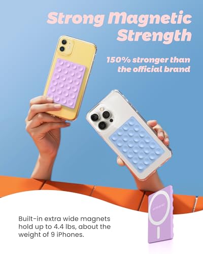 amBand ASMR Stuff Silicone Suction Phone Mount, Stable Hands-Free Sticky Holder for iPhone, Cute Aesthetic Gear for TikTok Influencers & ASMR Content Creator, Lilac Purple - color: Lilac Purple