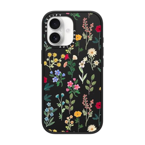 CASETiFY for iPhone 17 Case - Impact Compatible with MagSafe | 8.2 ft. 4x Military Grade Drop Protection | Spring Botanicals 2 | Matte Black - color: Spring Botanicals 2, size: Iphone 17 (6.3")
