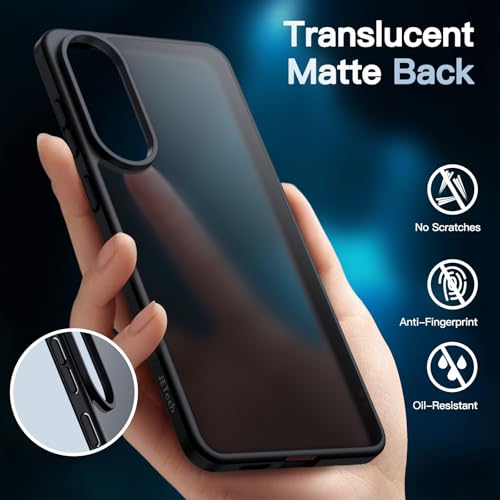 JETech 5 in 1 Matte Case for Samsung Galaxy S25 Edge, Black - color: Black, size: S25 Edge