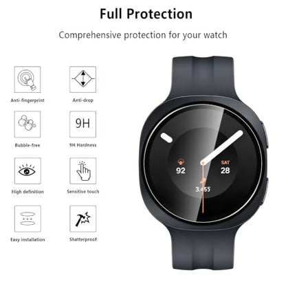 6-Pack Tempered Glass for Samsung Galaxy Watch 9 44mm Watch Screen Protector, 9H Hardness HD Clear Anti-Scratch Tempered Glass Protection Film for Galaxy Watch9 44mm, Bubble Free Anti Scratch - size: Galaxy Watch 9 44mm
