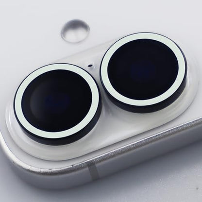 BONVAN for iPhone 17 Camera Lens Protector Glow in the Dark Tempered Glass Screen Accessories Luminous Lens Cover (2PCS) (White) - color: White