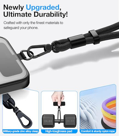 Phone Lanyard, Phone Wrist Strap with 2 Tether Tabs for All Phones, Blue - color: Blue