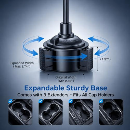 YUHENG Cup Holder Phone Holder for Car Stable Expandable Cup Base One-Button Quick Release