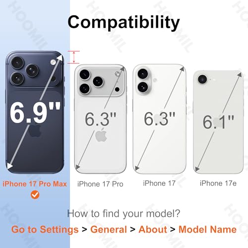 HOOMIL Clear Case for iPhone 17 Pro Max, Anti-Yellowing | Shockproof & Drop Protection, Scratch Resistant, Wireless Charging Compatible, Hard PC Back Phone Cover - color: Clear, size: iPhone 17 Pro Max
