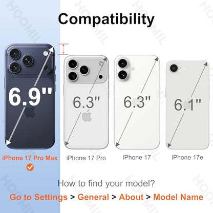 HOOMIL Clear Case for iPhone 17 Pro Max, Anti-Yellowing | Shockproof & Drop Protection, Scratch Resistant, Wireless Charging Compatible, Hard PC Back Phone Cover - color: Clear, size: iPhone 17 Pro Max