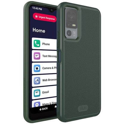 TUDIA MergeGrip for Jitterbug Smart 4 Case T608G, [Military Grade Drop Tested] Shockproof Protection Slim Rugged Dual Layer Heavy Duty Phone Cases for Senior - Pine Green - color: Pine Green