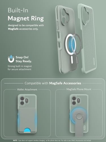 TUDIA MergeGrip Magsafe Compatible for TCL NXTPAPER 70 Pro Case | Military Grade Drop Tested Dual-Layer Protection - Green Lily - color: Green Lily