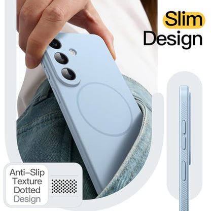 JETech Slim Magnetic Case for Samsung Galaxy S26, Anti-Slip, Sky Blue | Compatible with MagSafe, Full Camera Lens Protection, Soft TPU Cover, Shockproof - color: Sky Blue, size: Galaxy S26
