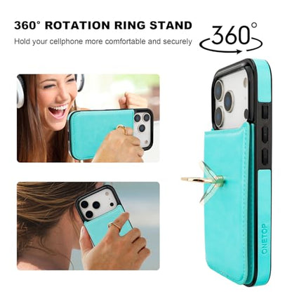 ONETOP for iPhone 18/17 Pro Wallet Case with Credit Card Holder,LightBlue - color: Light Blue