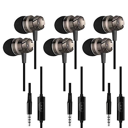 SourceTon 3 Packs Wired Earbuds with Microphone & Remote, in Ear Earphone Stereo Sound Noise Isolating Tangle Free for Smartphones, Laptops, Gaming, Fits All 3.5mm Interface Device - color: Black