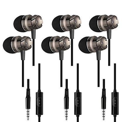 SourceTon 3 Packs Wired Earbuds with Microphone & Remote, in Ear Earphone Stereo Sound Noise Isolating Tangle Free for Smartphones, Laptops, Gaming, Fits All 3.5mm Interface Device - color: Black