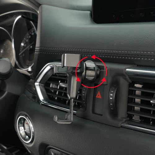 BEERTE Car Phone Holder for Mazda CX-5 2017-2026 CX5 Gravity Phone Mount - color: Carbon Fiber Pattern