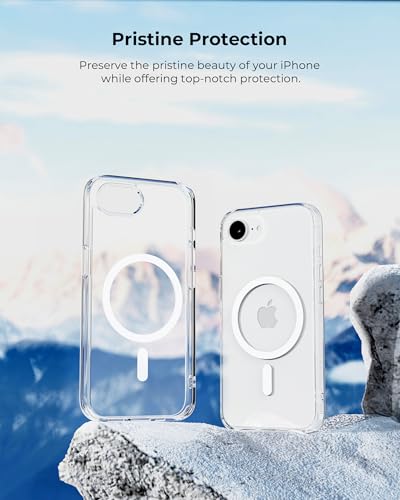 Crystal Fit Magnetic Clear Case for iPhone 17e & iPhone 16e, Compatible with MagSafe, Anti Yellowing, Slim Protective Cover - size: iPhone 17e & 16e