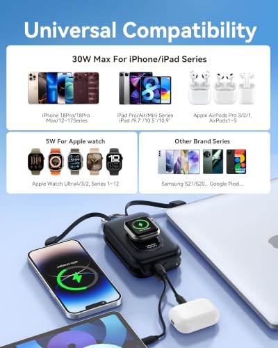 RORRY CharmGo Portable Charger, 20000mAh PD 30W Portable Charger Power Bank - color: Black