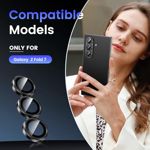 Tensea Camera Lens Protector Compatible for Samsung Galaxy Z Fold 7/8 Ultra - color: Black