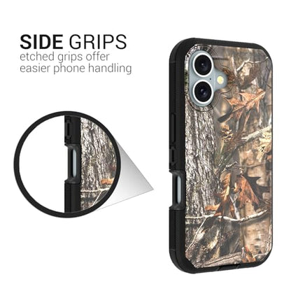 CoverON Rugged Designed for Apple iPhone 16 Case, Heavy Duty Constuction Military Grade A Etched Grip Hybrid Rigid Armor Skin Cover Fit iPhone 16 Phone Case - Camo - color: Camouflage