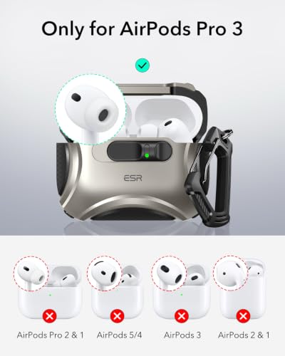 ESR for AirPods Pro 3 Case (2025), Compatible with MagSafe, Titanium - color: Titanium, size: AirPods Pro 3 Case
