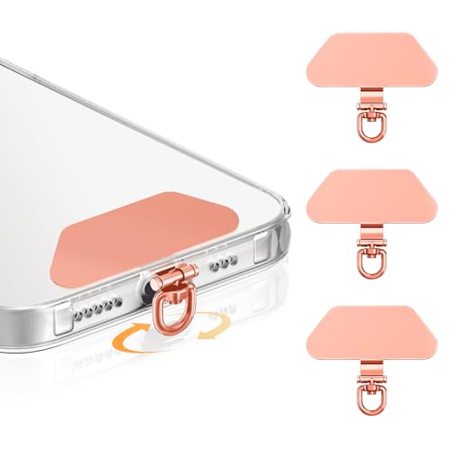 COCASES 360° Rotation Phone Tether Tab, Rose Gold, 3 Pack - color: Rose Gold*3