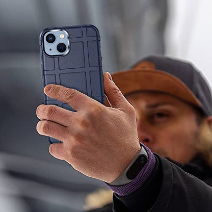 Rugged Shield 8ft Drop Proof TPU Thick Armor Tactical Protective Case Compatible with iPhone 14 (6.1 inches) - Navy Blue - color: Navy Blue, size: iPhone 14