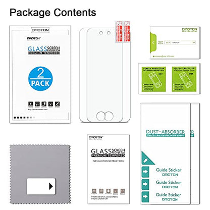 OMOTON Tempered Glass Screen Protector for New iPod Touch (7th / 6th / 5th Gen, 2015 / 2019 Released), 2 Pack - size: iPod Touch