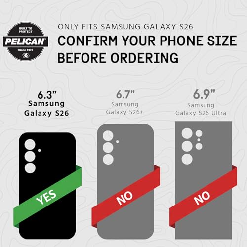 Pelican Voyager Samsung Galaxy S26 Case - Rugged Phone Case - Black/Clear | Magnetic & Wireless Charging Case with 24ft Military-Grade Drop Protection & Belt Clip Holster for Samsung Galaxy S26 - color: Voyager Black/Clear, size: Samsung Galaxy S26