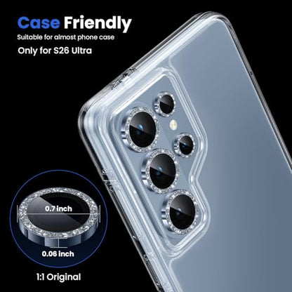 WSKEN for Samsung Galaxy S26 Ultra Camera Lens Protector - Ultra Thin - color: Glitter Blue