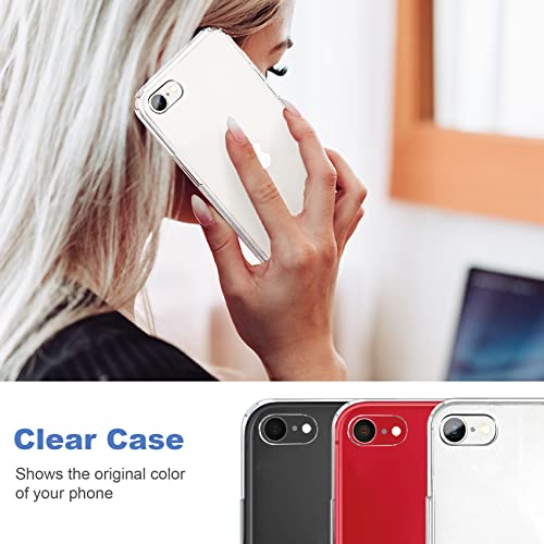 JJGoo Compatible with iPhone SE Case 2022/2020, Compatible with iPhone 7 8 Case Clear Soft Transparent Shockproof Protective Slim Thin Bumper Phone Cover - color: Clear