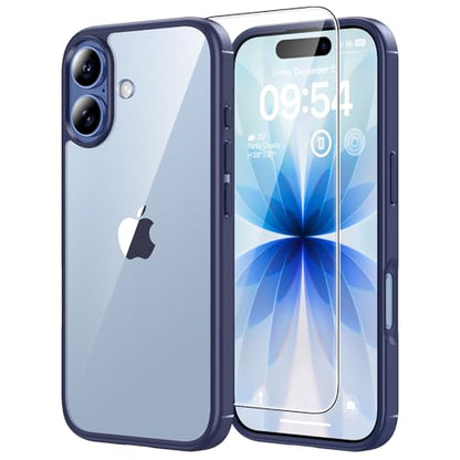 TAURI for iPhone 17 Case, Anti-Yellowing with Screen Protector, Military-Grade Protection Shockproof Slim Phone Case for iPhone 17, Blue - color: E-Blue