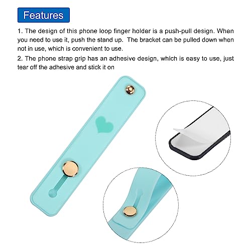 MECCANIXITY 2 Pcs Phone Loop Finger Holder Silicone Phone Strap Grip Holder Cell Phone Grip Stand for Most Smartphones Sky Blue,Fluorescent Yellow - color: Sky Blue,Fluorescent Yellow