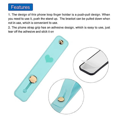 MECCANIXITY 2 Pcs Phone Loop Finger Holder Silicone Phone Strap Grip Holder Cell Phone Grip Stand for Most Smartphones Sky Blue,Fluorescent Yellow - color: Sky Blue,Fluorescent Yellow