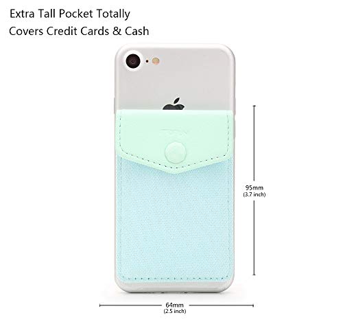 Ultra-Slim Self Adhesive Credit Card Leather Wallet - color: Mint